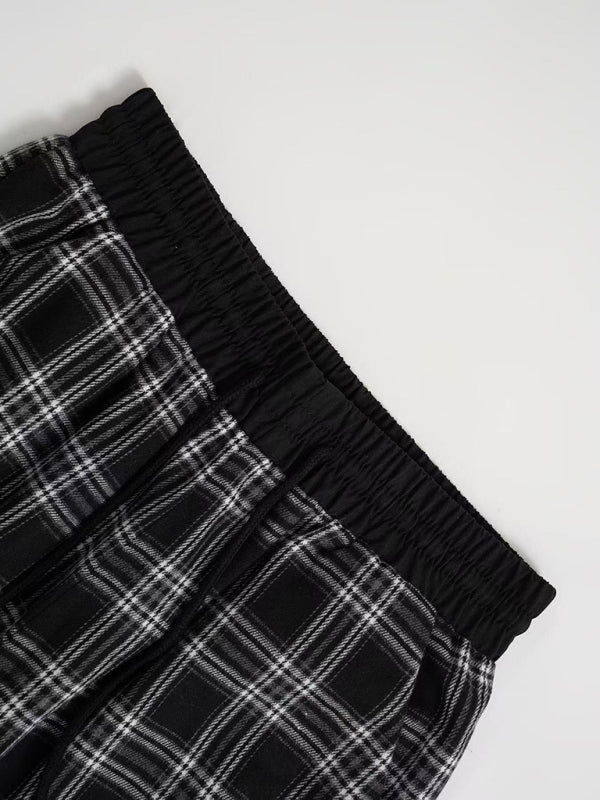 Fashionable daily wear plaid loose casual pants