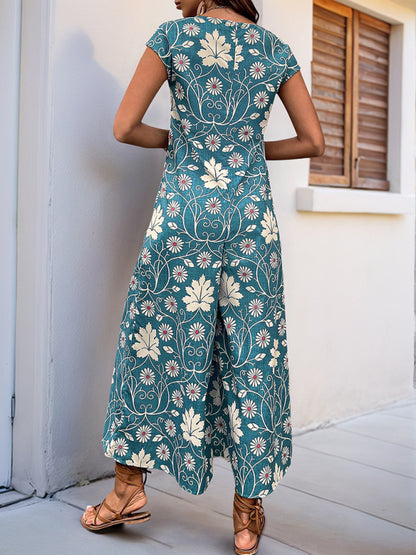 Printed wide-leg jumpsuit