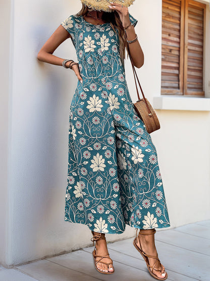 Printed wide-leg jumpsuit