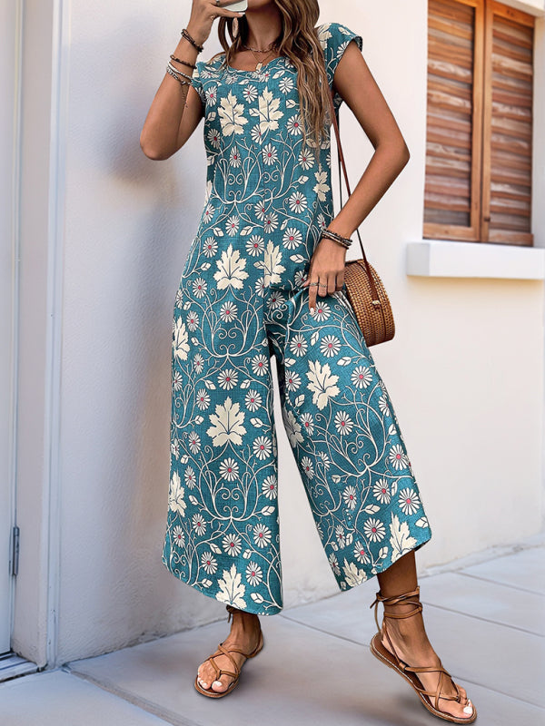 Printed wide-leg jumpsuit