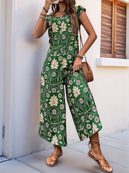 Printed wide-leg jumpsuit