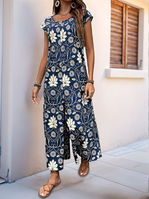 Printed wide-leg jumpsuit