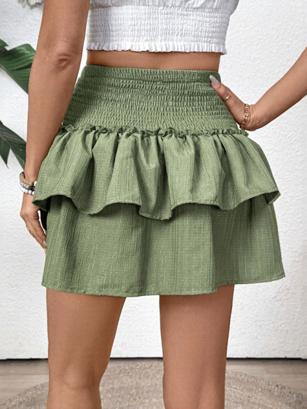 Pleated layered skirt