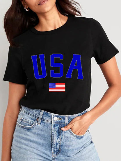 Women's USA Graphic Slim Fit T-shirt