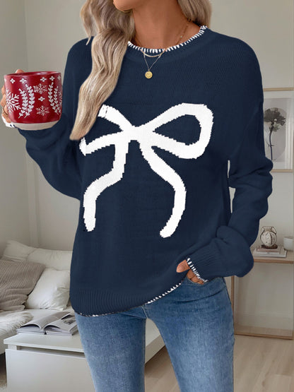 Loose Long Sleeve Crewneck Christmas Sweater