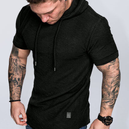 Men's short-sleeved T-shirt sports casual sweater men's hoodie