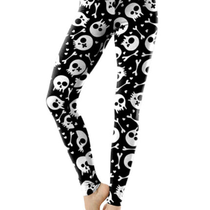 Skull Print Yoga Leggings for Women
