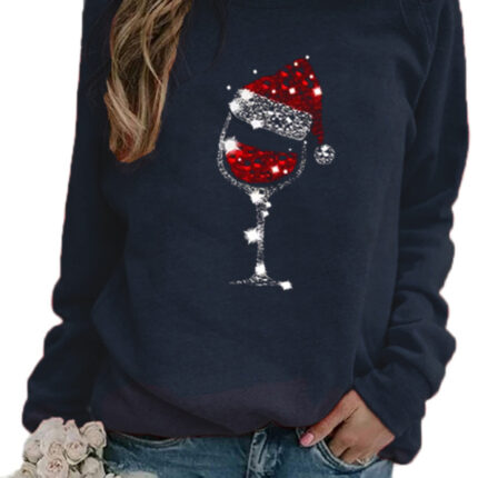 Festive Women's Knit Hoodie Christmas Sweatshirt