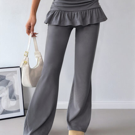 Hot Girl Ballet Fake Two-Piece Bootcut Casual Pants