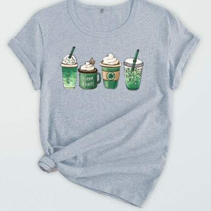 Women Graphic Coffee Print Casual Tee